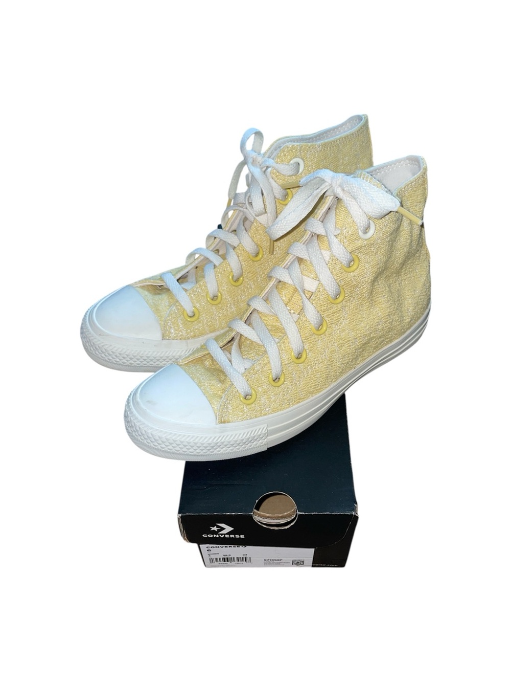 Converse yellow high top sneakers